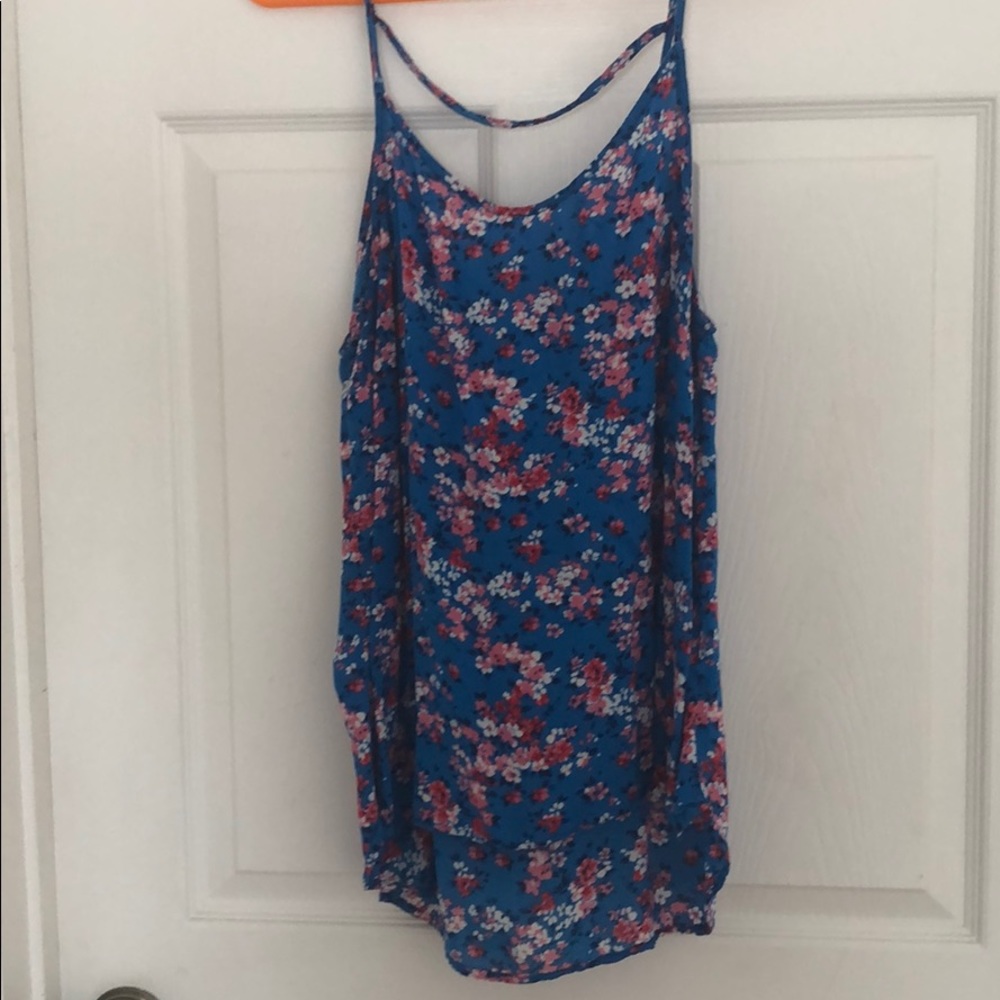 Strappy colorful floral tank top